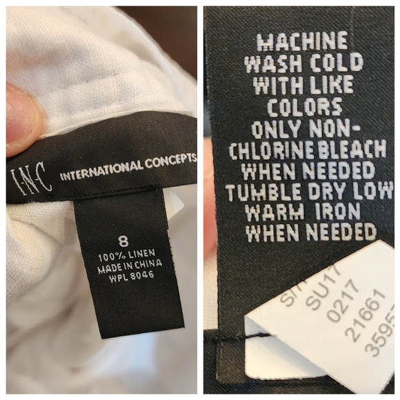 INC Linen White 5" Shorts women's size 8 - Picture 4 of 16